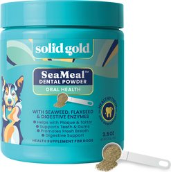 Solid Gold SeaMeal Dental Support Powder Breath Freshener Supplement for Cats & Dogs, 3.5-oz jar
