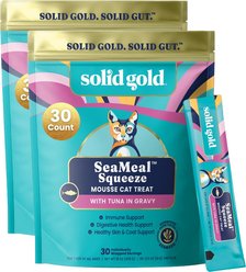 Solid Gold SeaMeal Mousse Lickable Squeeze Tuna Skin & Coat Digestive & Immune Health Cat Treats, 60 count bundle slide 1 of 7