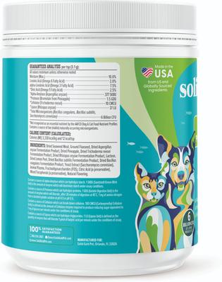 Show full view: Solid Gold SeaMeal Probiotic Powder Digestive Support Food Topper Supplement for Dogs & Cats, 8-oz jar slide 6 of 9