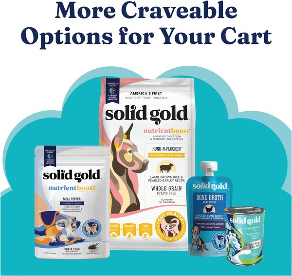 Show full view: Solid Gold SeaMeal Skin & Coat, Digestive & Immune Health Powder Grain-Free Supplement for Dogs & Cats, 1-lb slide 7 of 10