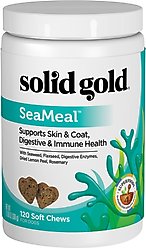 Solid Gold SeaMeal Skin & Coat, Digestive & Immune Health Soft Chews Grain-Free Supplement for Dogs, 120 count