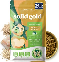 Solid Gold Sensitive Stomach Oatmeal, Pearled Barley & Ocean Fish Meal Whole Grain Dry Dog Food, 24-lb bag