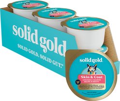 Solid Gold Skin & Coat Support Chicken & Salmon Wet Dog Food, 3.5-oz cup, case of 6