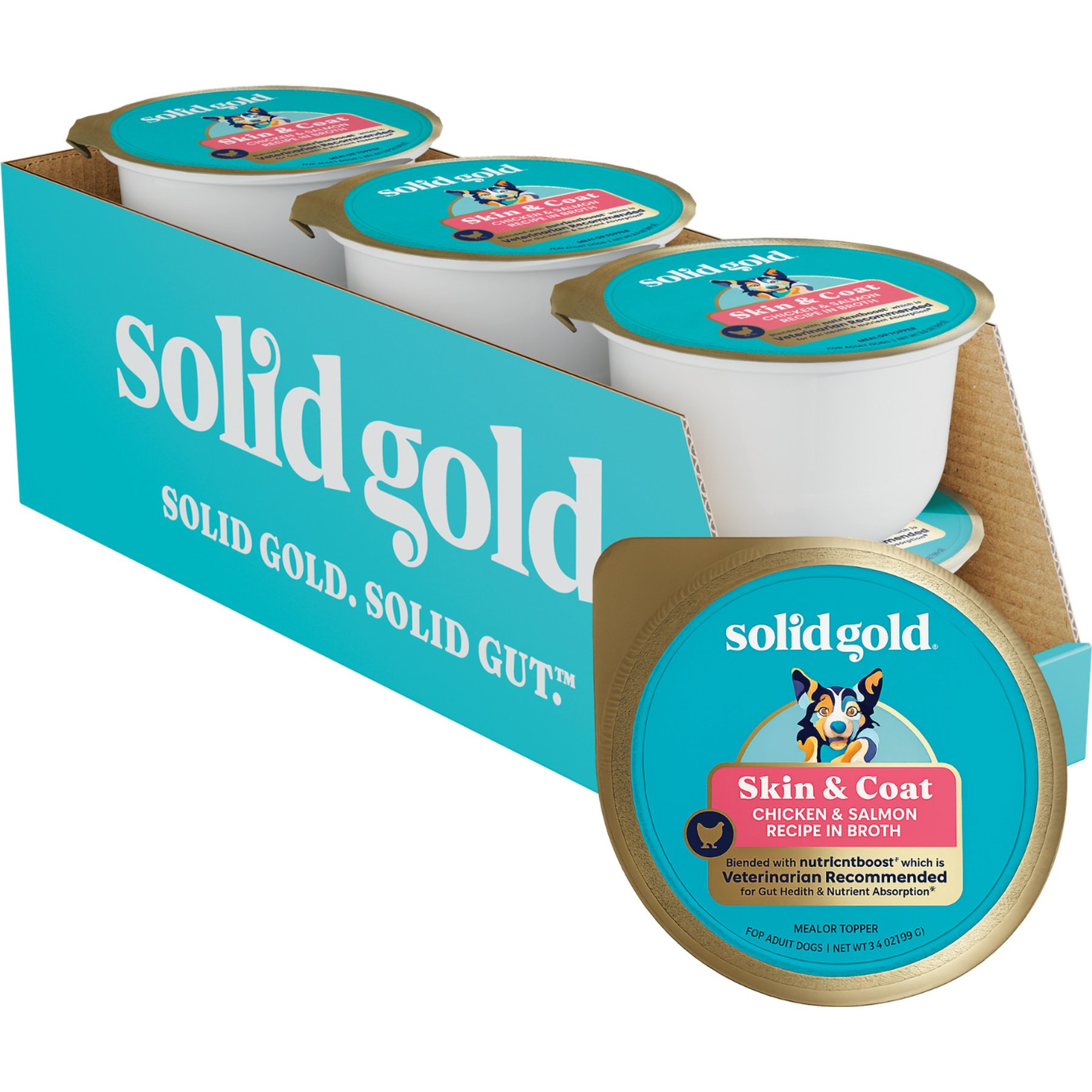 Solid Gold Skin & Coat Support Chicken & Salmon Wet Dog Food, 3.5-oz cup, case of 6
