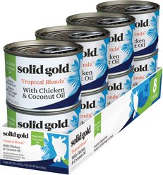 Solid Gold Tropical Blendz with Chicken & Coconut Oil Pate Grain-Free Canned Cat Food, 6-oz, case of 8