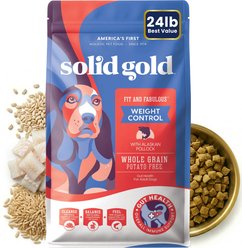 Solid Gold Weight Control Low-Fat & Low-Calorie Whole Grain Recipe Alaskan Pollock Dry Dog Food for Medium & Large Dogs, 24-lb bag