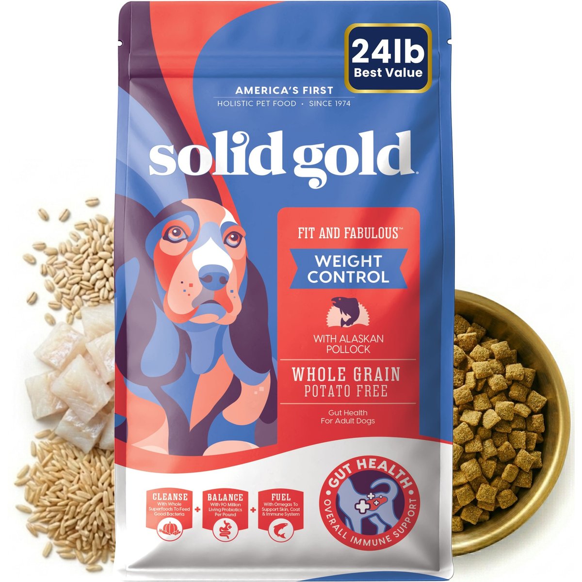 Solid Gold Fit & Fabulous Alaskan Pollock Dry Dog Food, 24-lb bag