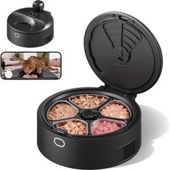SOLOWINNER Automatic Stainless-Steel Wet Food Dog & Cat Feeder, Black