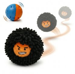 SOLOWINNER Electric Bouncing Automatic Squeaky Interactive Moving Black Monster Plush Dog & Cat Toy