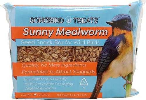 Show full view: Songbird Treats Sunny Mealworm Large Seed Bar Bird Treats, 26-oz cake, 8 count slide 2 of 5