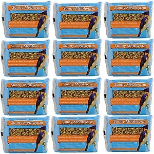Songbird Treats Sunny Mealworm Large Seed Bar Bird Treats, 7-oz cake, 12 count