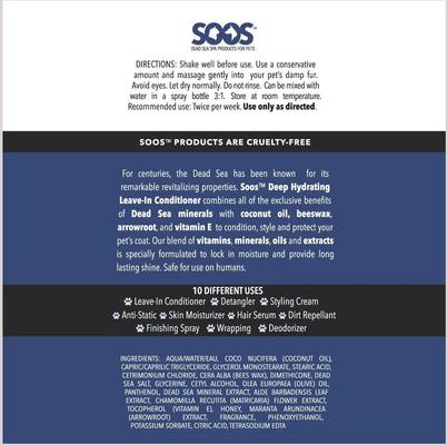 Show full view: Soos Pets Deep Hydrating Leave-In Dog & Cat Conditioner, 135-fl oz bottle slide 6 of 10
