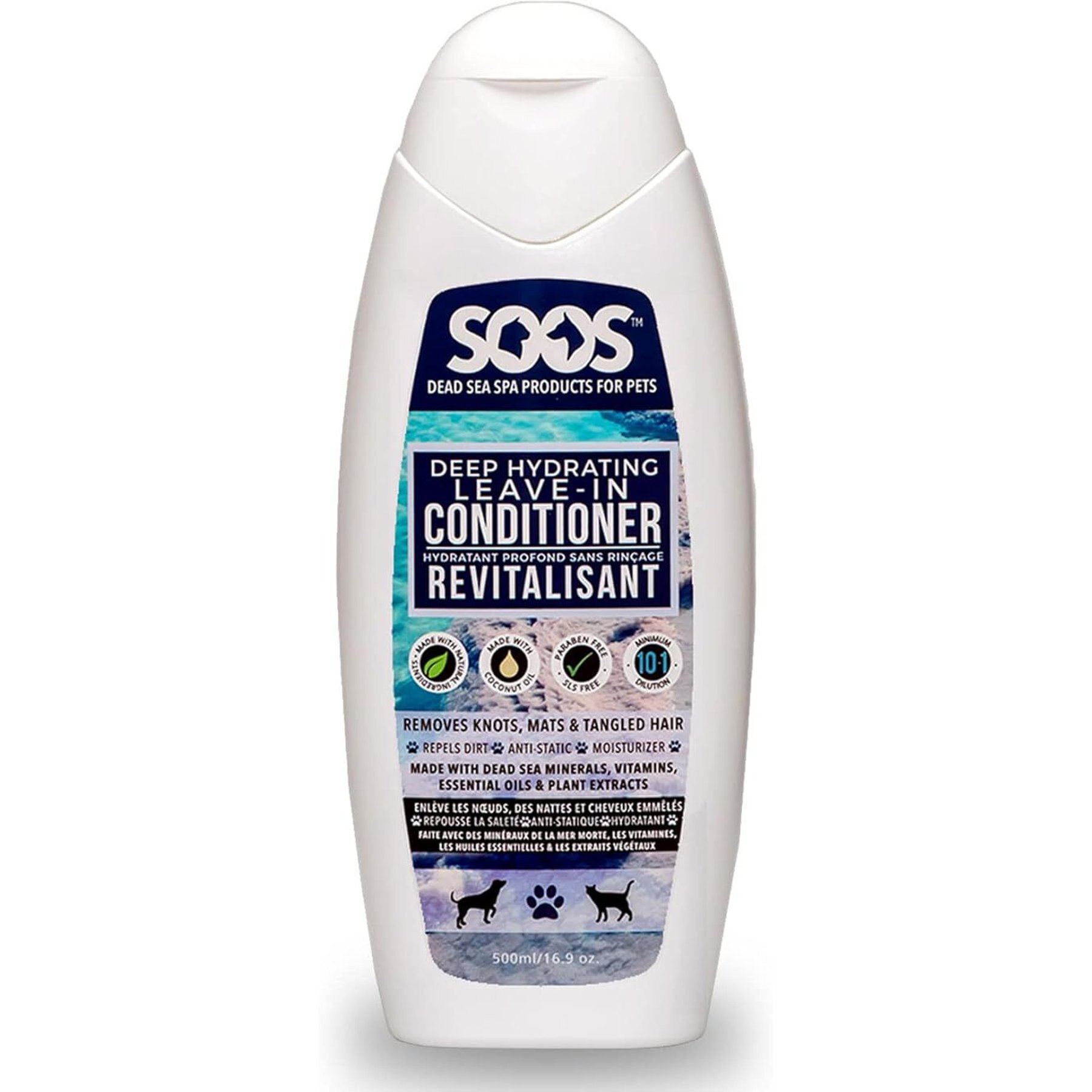 Soos Pets Deep Hydrating Leave-In Dog & Cat Conditioner, 16.9-fl oz bottle