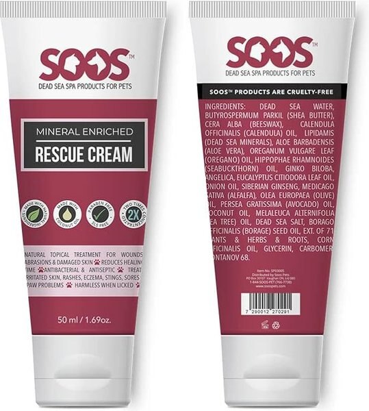 Soos Pets Mineral Enriched Rescue Cream for Dogs & Cats, 1.7-fl oz bottle