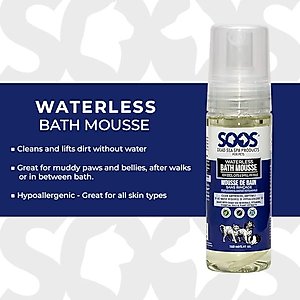 Soos Pets Waterless Pet Bath Mousse, 5.4-fl oz bottle