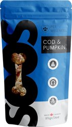 Soos Wellness Cod & Pumpkin Jerky Dog Treats, 3-oz bag