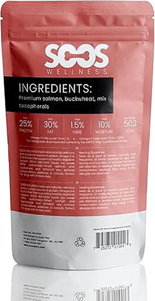 Soos Wellness Salmon Jerky Dog Treats, 4-oz bag