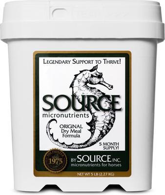 Show full view: Source Original Dry Meal Formula Skin, Coat & Hoof Care Powder Horse Supplement, 5-lb bucket slide 1 of 5