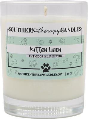 Show full view: Southern Therapy Candles Kitten Linen Odor Eliminator Candle slide 1 of 3