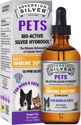 Sovereign Silver Pets Daily+ Immune Support Bio-Active Silver Hydrosol Dog & Cat Supplement, 4-fl oz bottle
