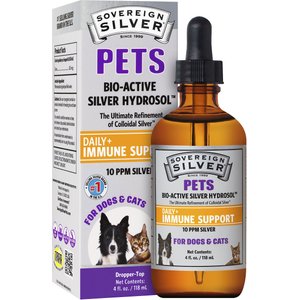 Sovereign Silver Pets Daily+ Immune Support Bio-Active Silver Hydrosol Dog & Cat Supplement, 4-fl oz bottle