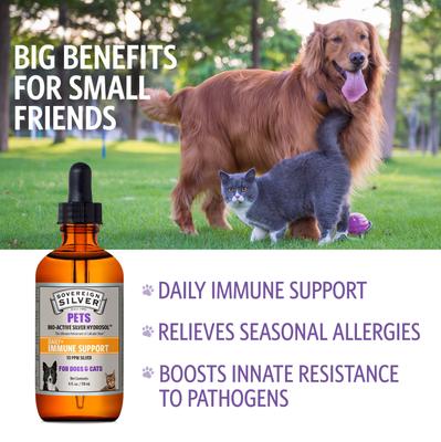 Show full view: Sovereign Silver Pets Daily+ Immune Support Bio-Active Silver Hydrosol Dog & Cat Supplement, 4-fl oz bottle slide 5 of 11