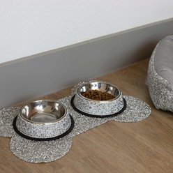 Sparkles Home Luminous Rhinestone Dog Bowl, Silver, 1.25-cup slide 2 of 3