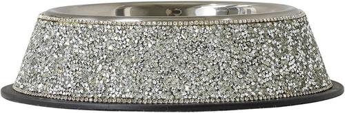 Show full view: Sparkles Home Luminous Rhinestone Dog Bowl, Silver, 1.75-cup slide 2 of 3
