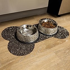 Sparkles Home Rhinestone Dog Bone Placemat, Charcoal slide 2 of 3
