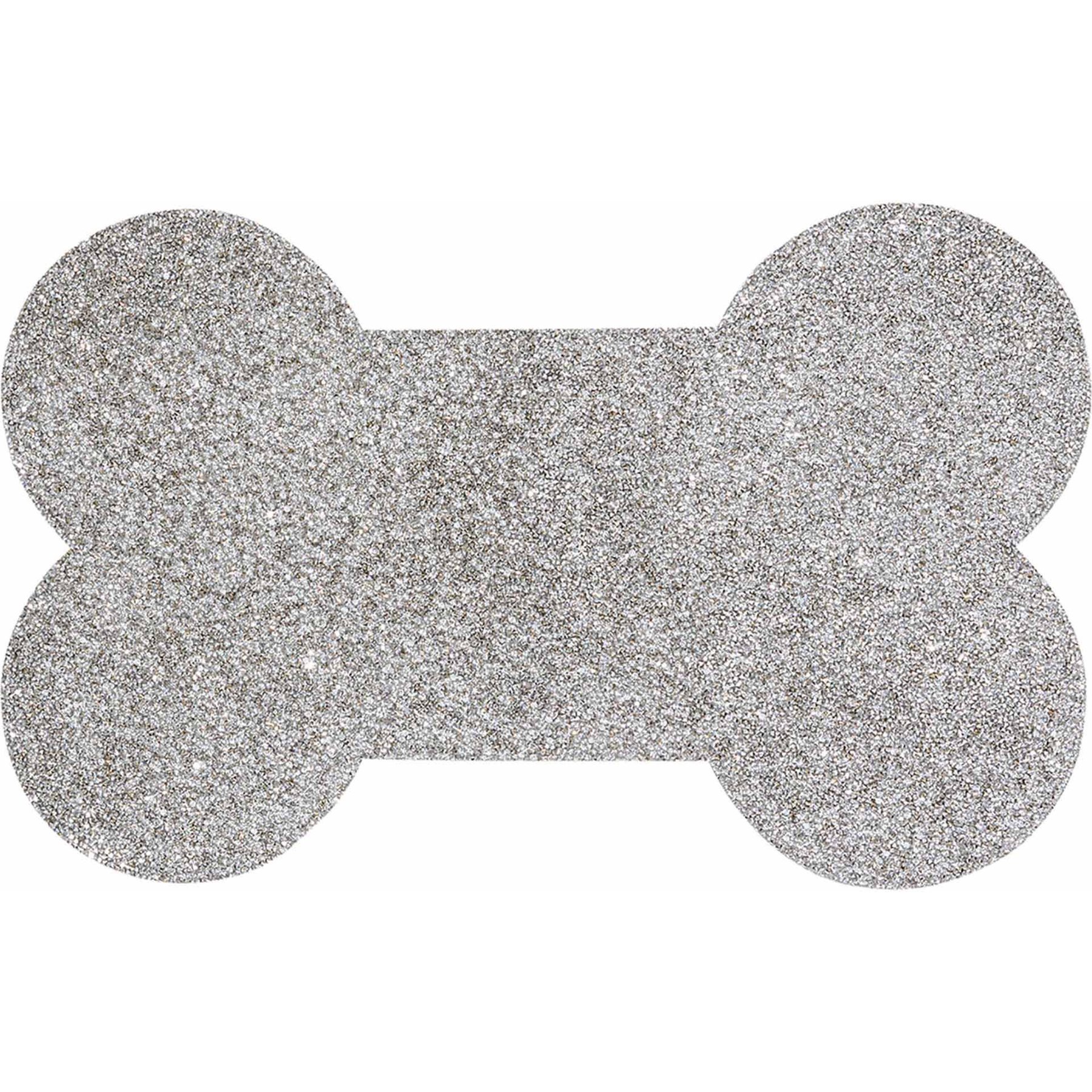 Sparkles Home Rhinestone Dog Bone Placemat, Silver