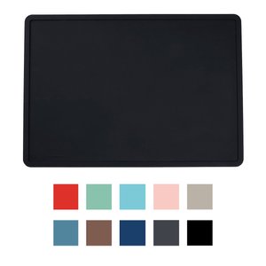 Speckle & Spot by Ore' Originals Pet Silicone Dog & Cat Placemat, Black