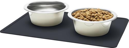 Show full view: Speckle & Spot by Ore' Originals Pet Silicone Dog & Cat Placemat, Dark Grey slide 6 of 8