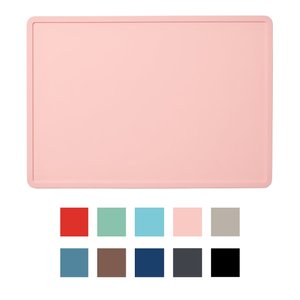 Speckle & Spot by Ore' Originals Pet Silicone Dog & Cat Placemat, Pink
