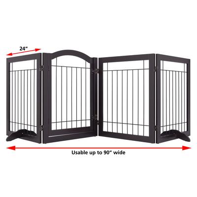 Show full view: Spirich Extra Wide Freestanding Wire Dog Gate, Espresso slide 3 of 9