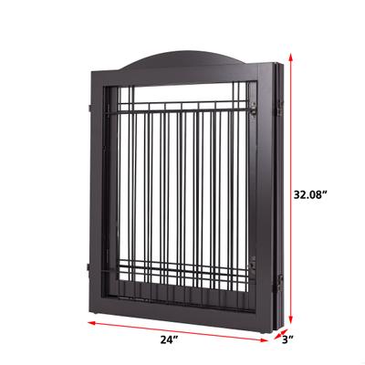 Show full view: Spirich Extra Wide Freestanding Wire Dog Gate, Espresso slide 4 of 9