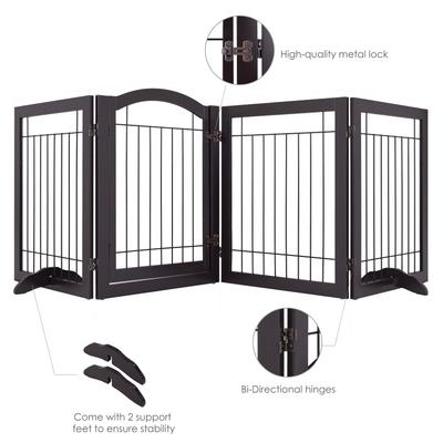 Show full view: Spirich Extra Wide Freestanding Wire Dog Gate, Espresso slide 5 of 9