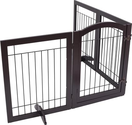 Show full view: Spirich Extra Wide Freestanding Wire Dog Gate, Espresso slide 8 of 9