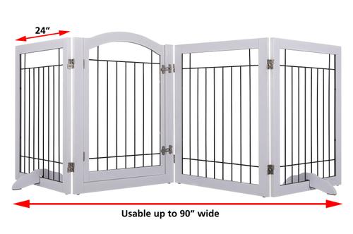 Show full view: Spirich Extra Wide Freestanding Wire Dog Gate, White slide 3 of 9