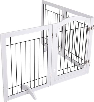 Show full view: Spirich Extra Wide Freestanding Wire Dog Gate, White slide 8 of 9