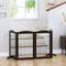 Show in main carousel: Spirich Freestanding Black Wire Dog Gate, Espresso, 4 Panel slide 4 of 11