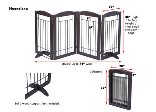 Show full view: Spirich Freestanding Black Wire Dog Gate, Espresso, 4 Panel slide 6 of 11