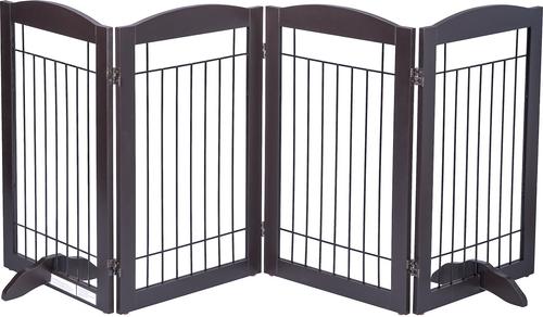 Show full view: Spirich Freestanding Black Wire Dog Gate, Espresso, 4 Panel slide 8 of 11