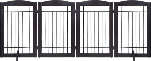 Show full view: Spirich Freestanding Black Wire Dog Gate, Espresso, 4 Panel slide 10 of 11