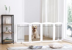Spirich Freestanding Black Wire Dog Gate, White, 4 Panel slide 2 of 9