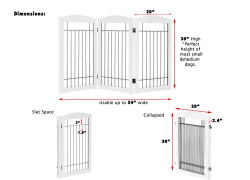 Show full view: Spirich Freestanding Foldable Wire Dog Gate, 3 Panel slide 4 of 9