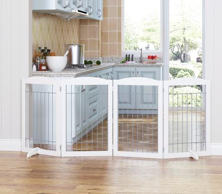 Show full view: Spirich Freestanding Foldable Wire Dog Gate, 4 Panel slide 3 of 9