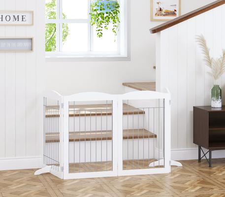 Show full view: Spirich Freestanding Foldable Wire Dog Gate, 4 Panel slide 4 of 9