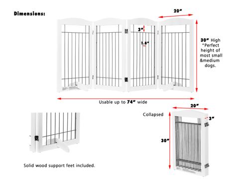 Show full view: Spirich Freestanding Foldable Wire Dog Gate, 4 Panel slide 5 of 9