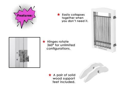 Show full view: Spirich Freestanding Foldable Wire Dog Gate, 4 Panel slide 6 of 9