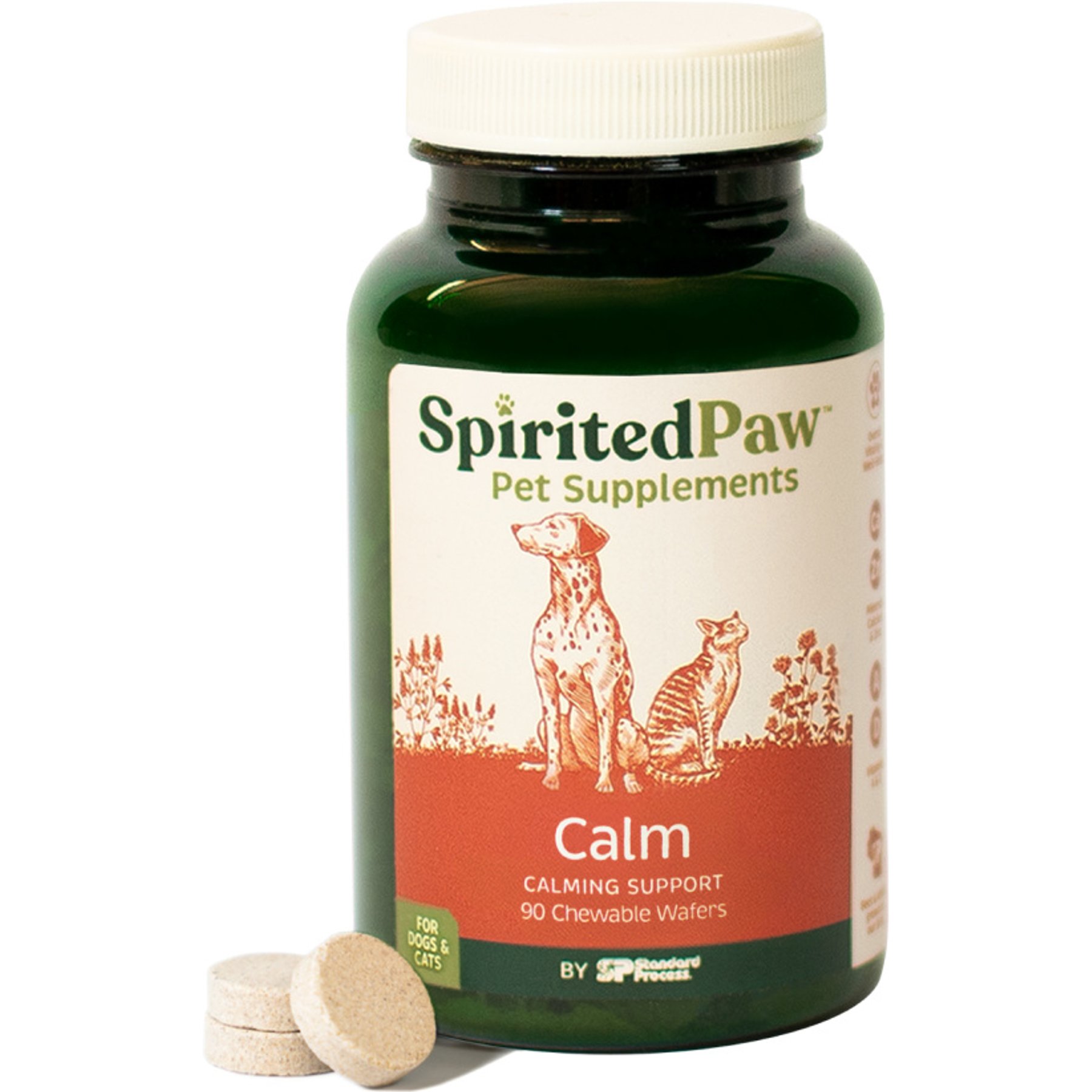 Spirited Paw Calming Chewable Wafer Supplement for Dogs & Cats, 90 count